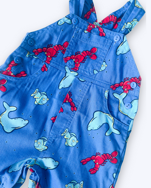 Vintage (y2k) Under The Sea Shortalls, approx 6-12m