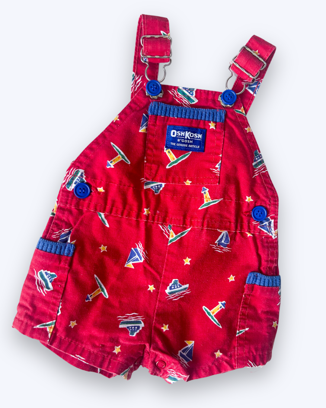Vintage OshKosh Sailboat Shortalls, approx 3-6m