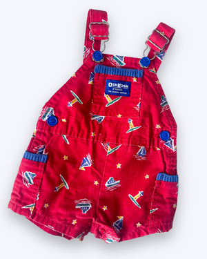 Vintage OshKosh Sailboat Shortalls, approx 3-6m