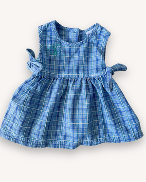 Vintage OshKosh Butterfly & Check Dress, approx 9-12m