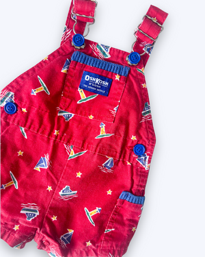 Vintage OshKosh Sailboat Shortalls, approx 3-6m