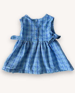 Vintage OshKosh Butterfly & Check Dress, approx 9-12m