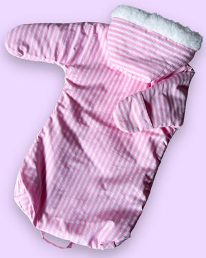 Vintage OshKosh Pink Striped Pramsuit, approx 6+ months