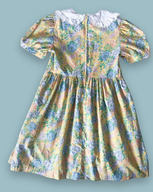 Vintage Laura Ashley Yellow Floral Dress, approx 6 years