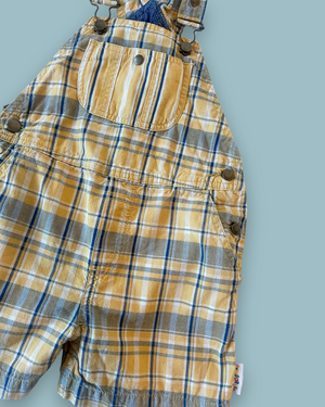 Vintage Gymboree Yellow Check Shortalls, approx 2-3+yrs