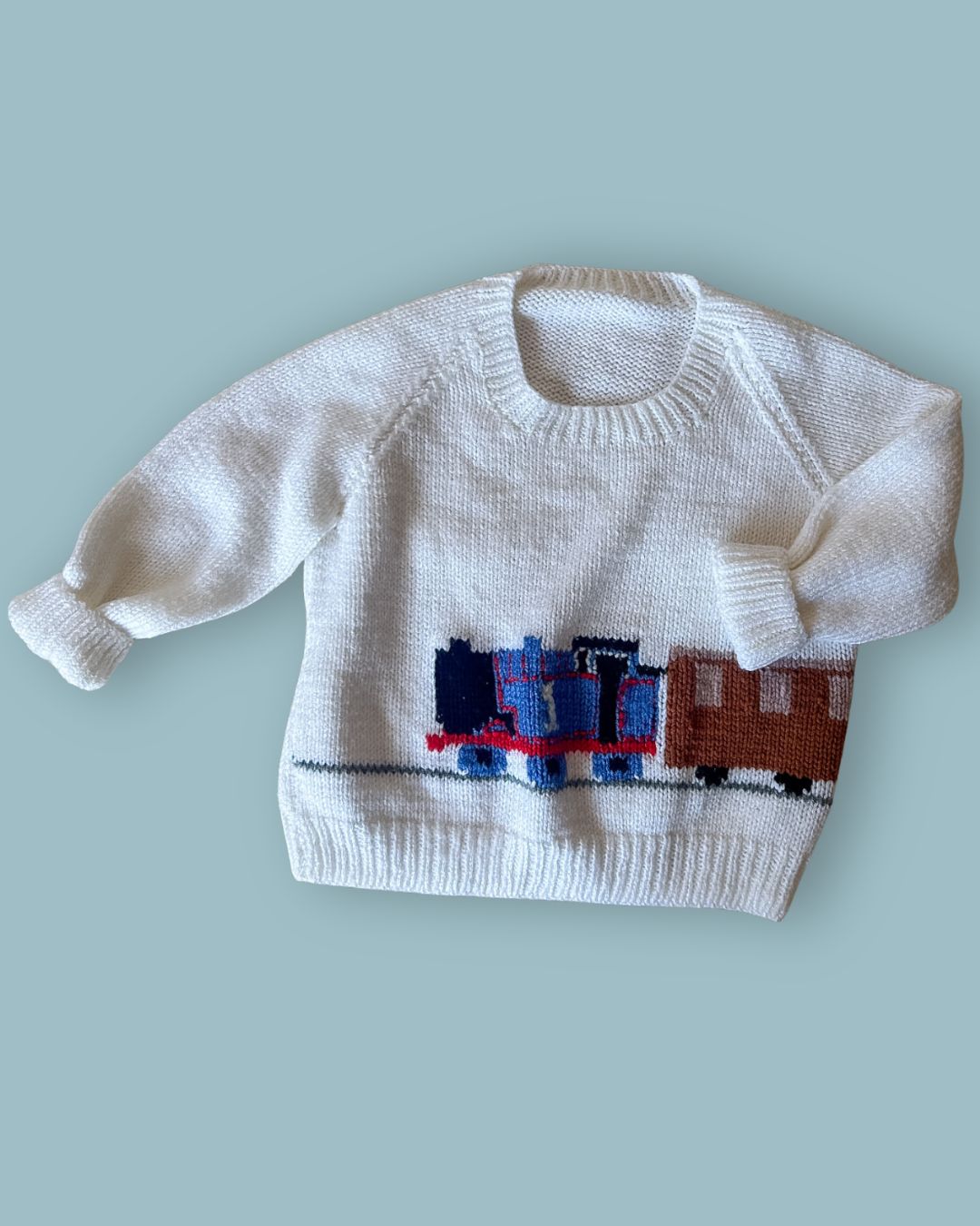 Hand Knit Thomas The Tank Engine Jumper, approx 4 years