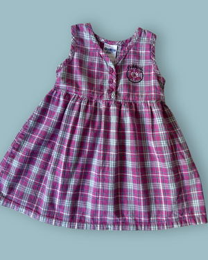 Vintage OshKosh Pink Check Dress, approx 2-3 years