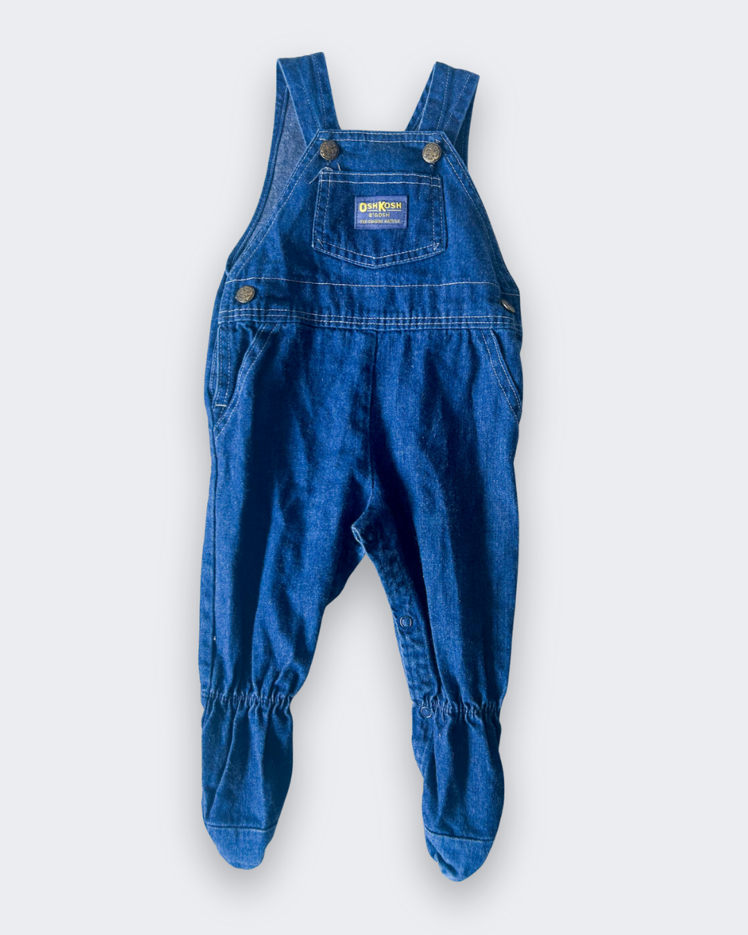 Vintage OshKosh Footed Dungarees, approx 6-9m
