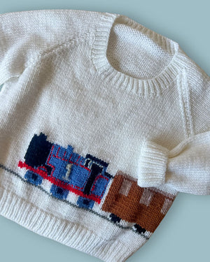 Hand Knit Thomas The Tank Engine Jumper, approx 4 years