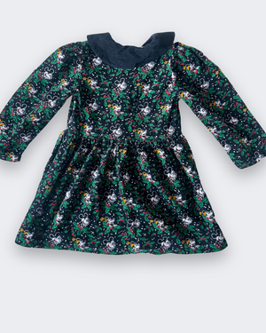 Vintage Mickey & Minnie Christmas Holly Dress, approx 4-5yrs