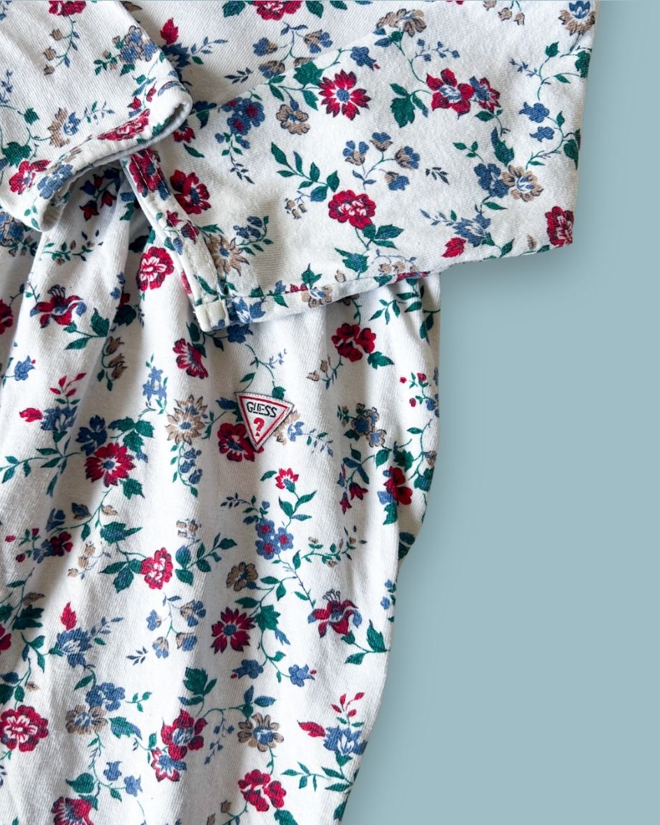 Vintage Guess Flower Print Romper, approx 18-24m