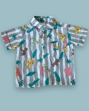 Vintage Stripe Animal Shirt, approx 12-18m
