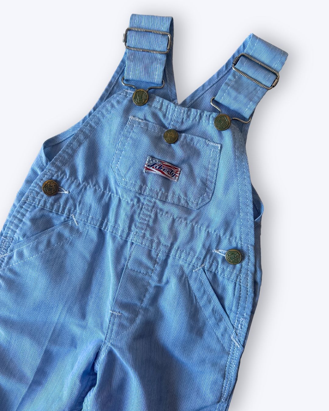 Vintage Liberty Microstripe Dungarees, approx 12m