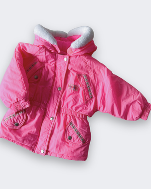 Vintage OshKosh Bright Pink Puffer Jacket, approx 3-4yrs