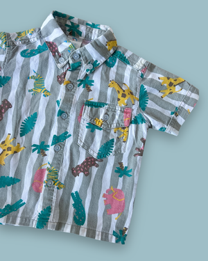 Vintage Stripe Animal Shirt, approx 12-18m