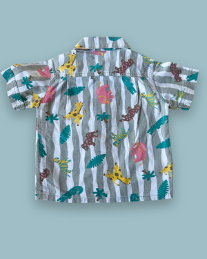 Vintage Stripe Animal Shirt, approx 12-18m