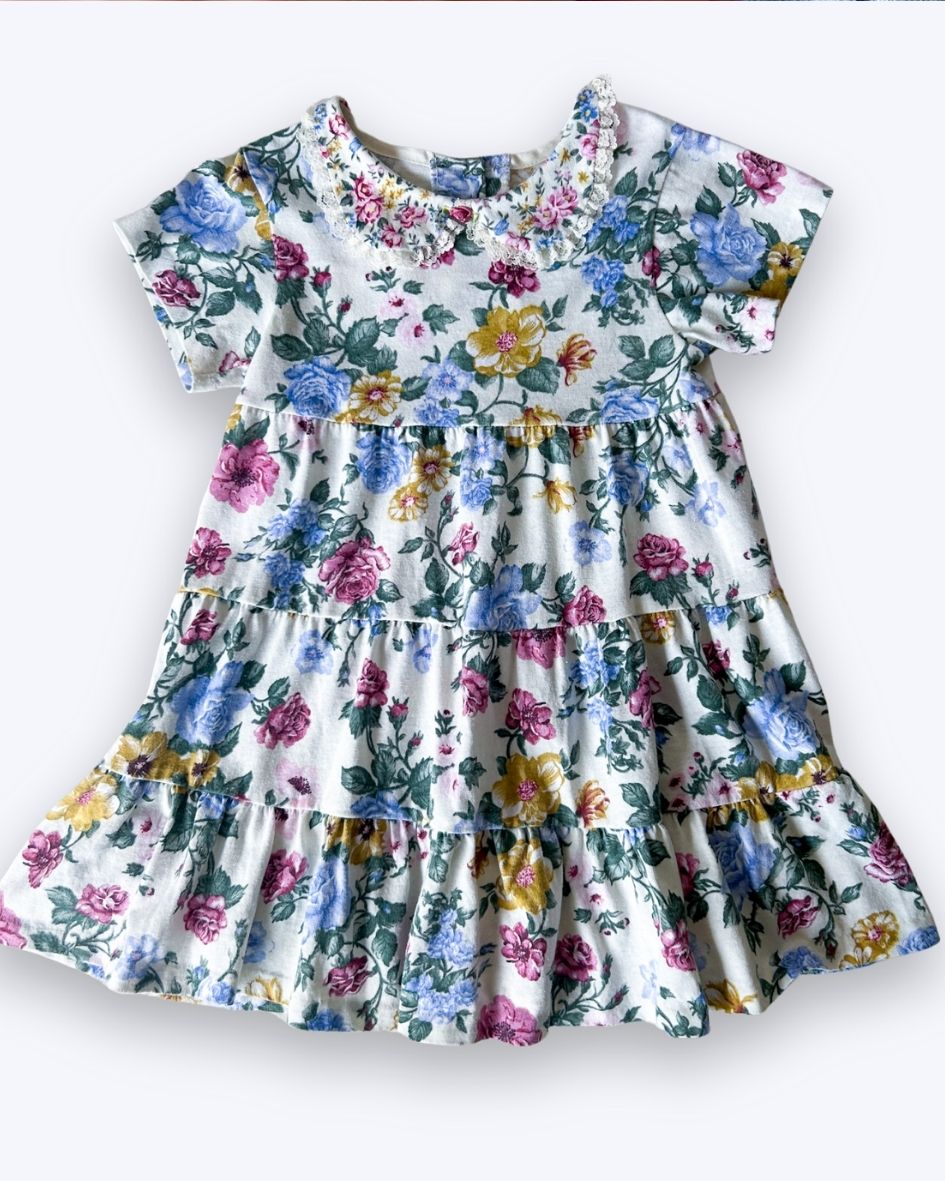 Vintage Pretty Collar Floral Dress, approx 3-4 years
