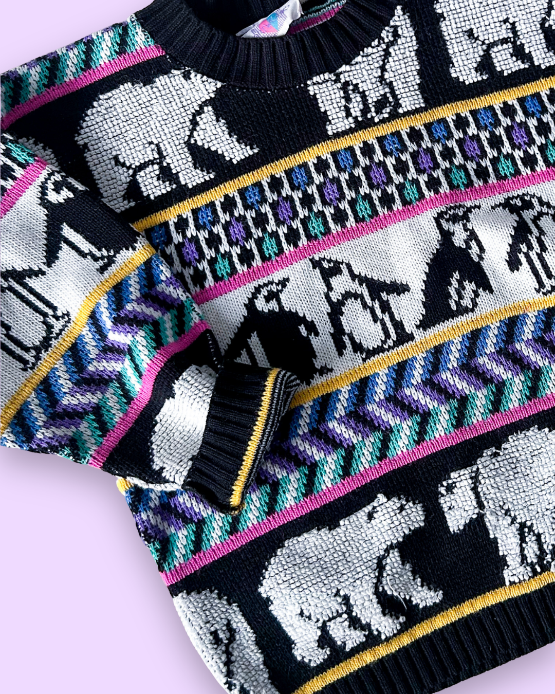 Vintage Penguin & Polar Bear Knit Jumper, approx 6-7+ yrs