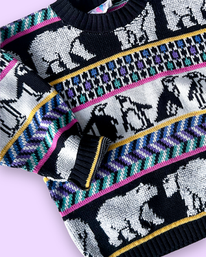 Vintage Penguin & Polar Bear Knit Jumper, approx 6-7+ yrs