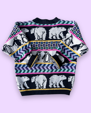 Vintage Penguin & Polar Bear Knit Jumper, approx 6-7+ yrs
