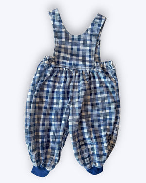 Vintage Pooh Check Soft Dungarees, approx 6-9m