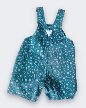 Vintage OshKosh Golf Print Shortalls, approx 4-5+yrs
