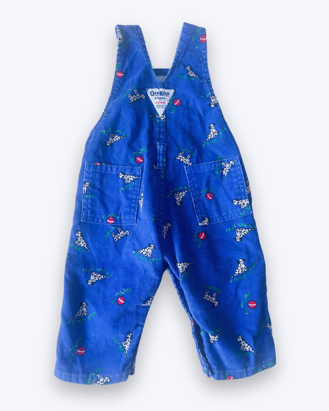 Vintage OshKosh Dalmation Dungarees, approx 3-6m