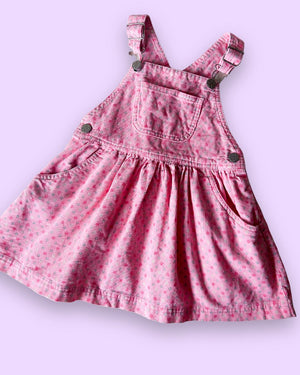Vintage OshKosh Pink Geometric Print Dress, approx 2-3 years