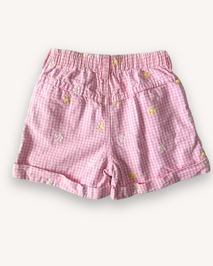 Vintage OshKosh Gingham Embroidered Flower Shorts, approx 4-5+ yrs