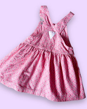Vintage OshKosh Pink Geometric Print Dress, approx 2-3 years