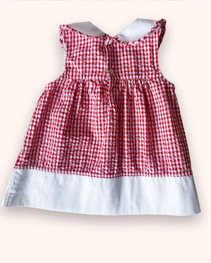 Vintage (early 00's) Gingham Ladybird Dress, approx 12m