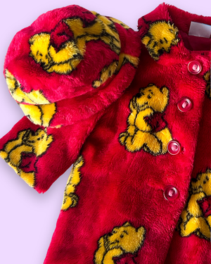 Vintage Winnie The Pooh Coat & Matching Hat, approx 2-3 yrs