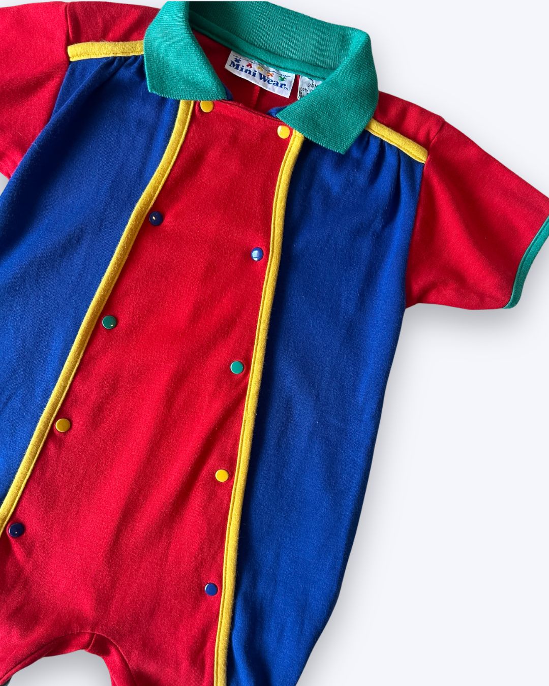 Vintage Colour Block Shorts Romper, approx 2-3 years