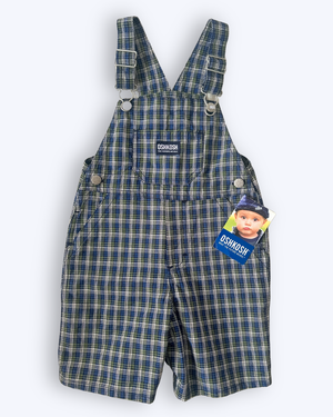 Unworn Y2k era OshKosh Check Shortalls & Bodysuit, approx 2-3yrs