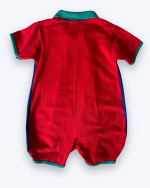 Vintage Colour Block Shorts Romper, approx 2-3 years
