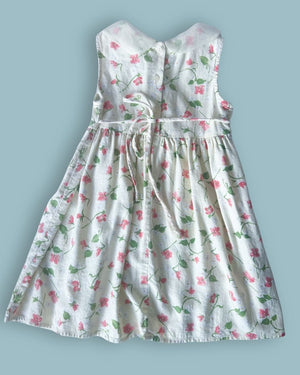 Vintage Lemon Yellow Floral Dress, approx 4-5 years