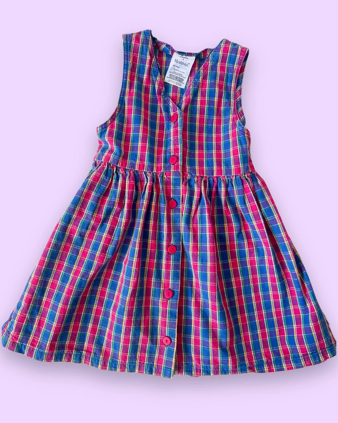 Vintage Healthtex Check Dress, approx 5-6 years