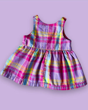 Vintage OshKosh Bright Check Dress, approx 12m