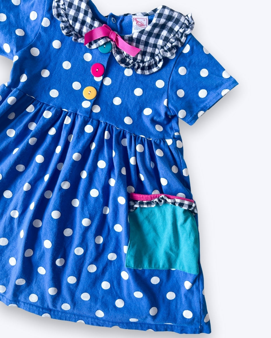 Vintage Colourful Polka Dot Dress, approx 6 yrs