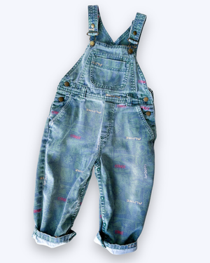 Vintage Gymboree Alpine Theme Dungarees, approx 2-3yrs
