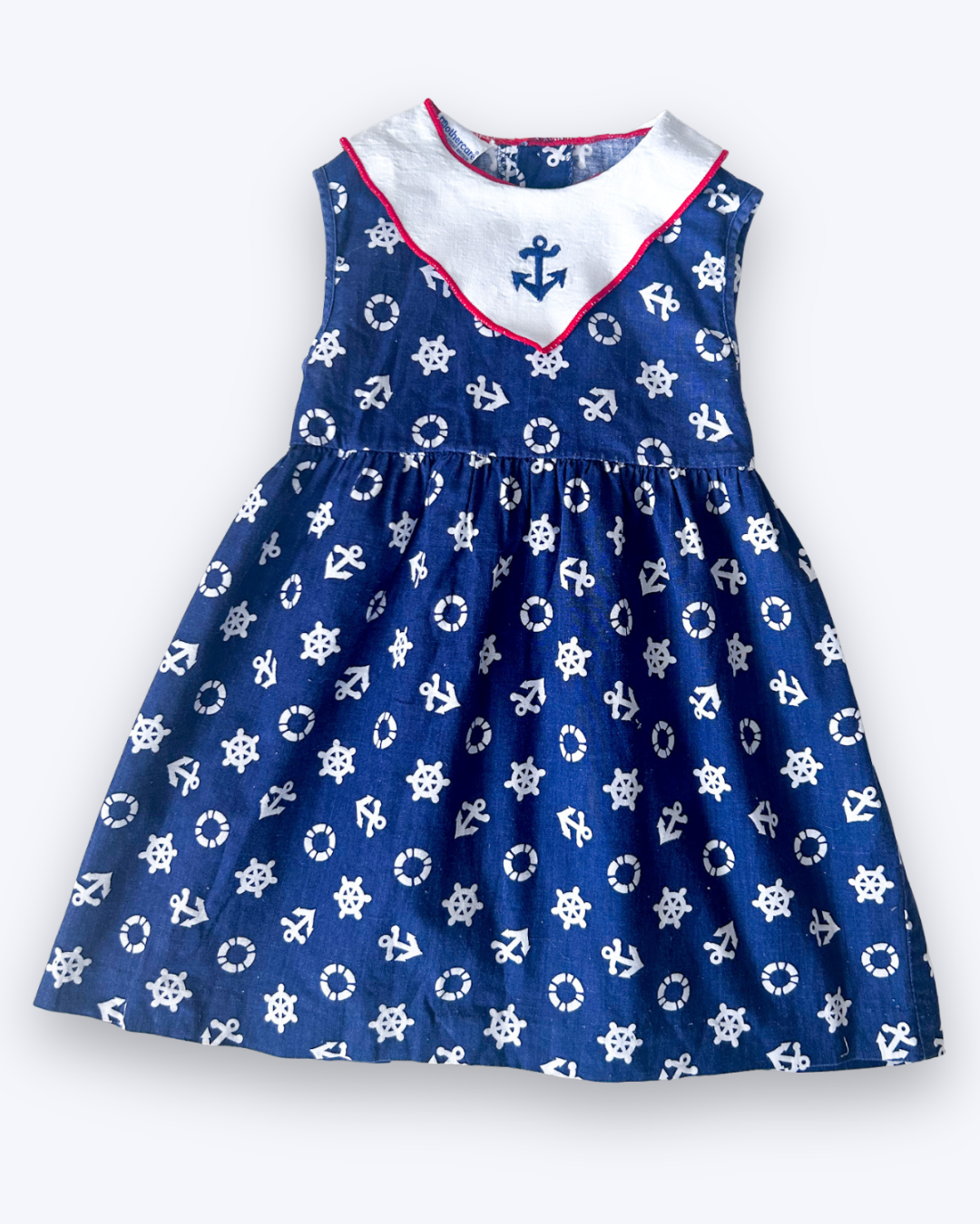 Vintage Nautical Print Dress, approx 18-24m
