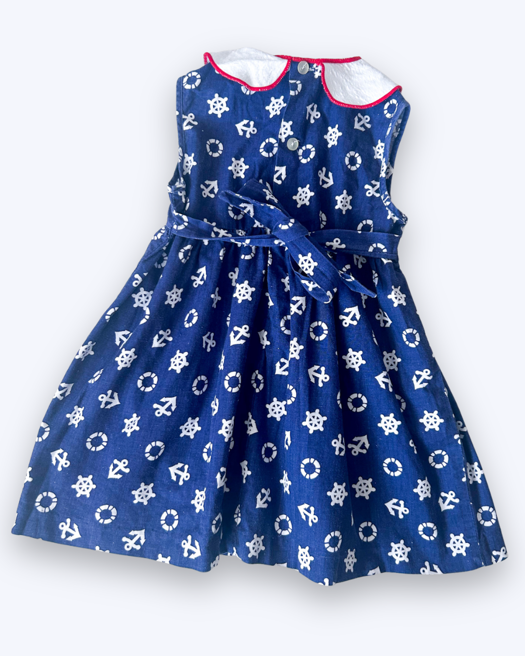 Vintage Nautical Print Dress, approx 18-24m
