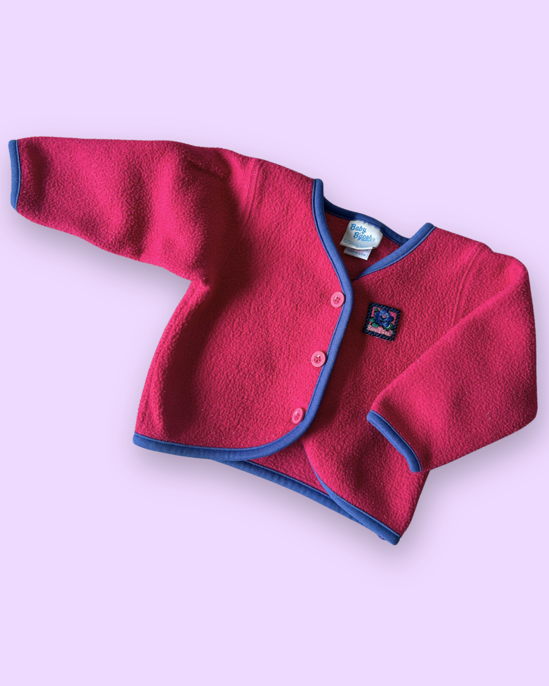 Vintage OshKosh Fleece Cardi, approx 12-18m