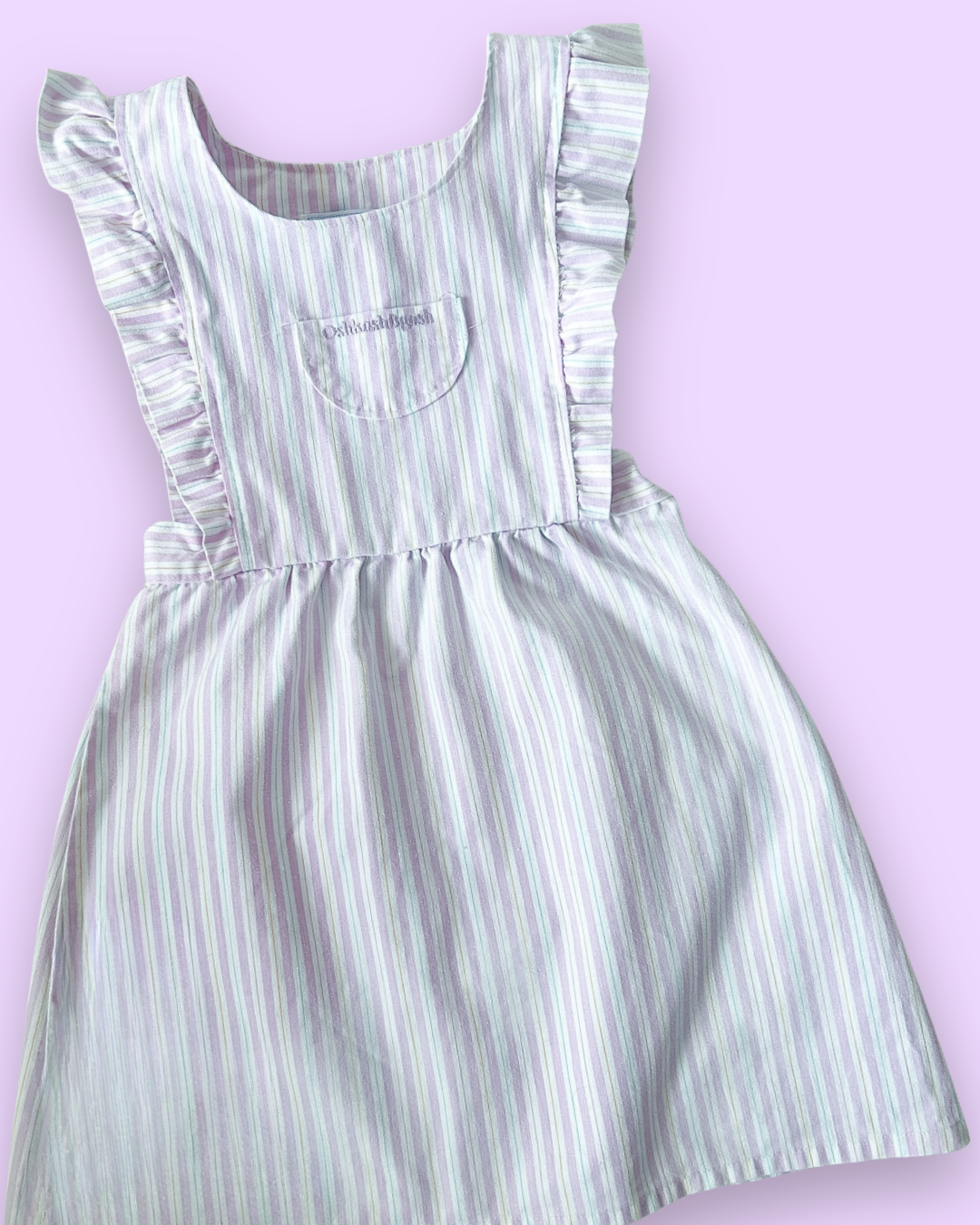 Vintage OshKosh Candy Stripe Pinafore Dress approx 5-6yrs