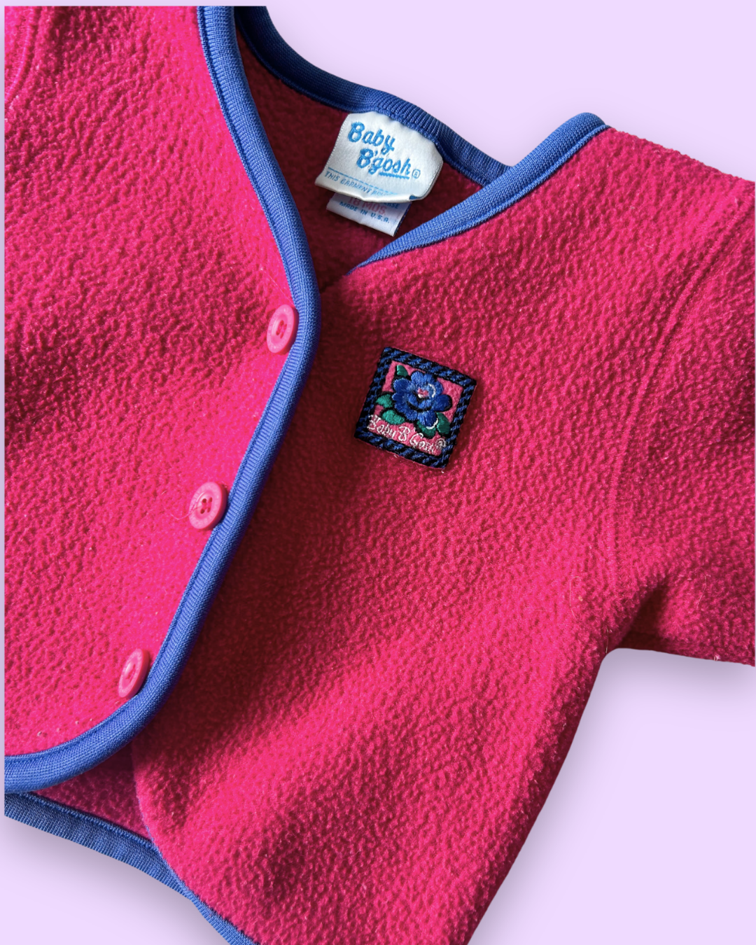 Vintage OshKosh Fleece Cardi, approx 12-18m