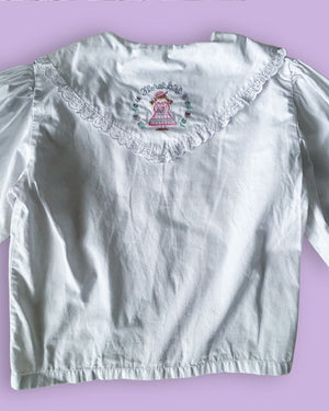 Vintage Pretty Flower Collar Shirt, approx 4-5yrs