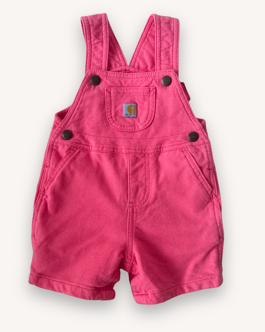 Carhartt (non vintage) Pink Jersey Shortalls, approx 12m