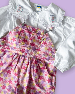 Vintage Pretty Flower Collar Shirt, approx 4-5yrs
