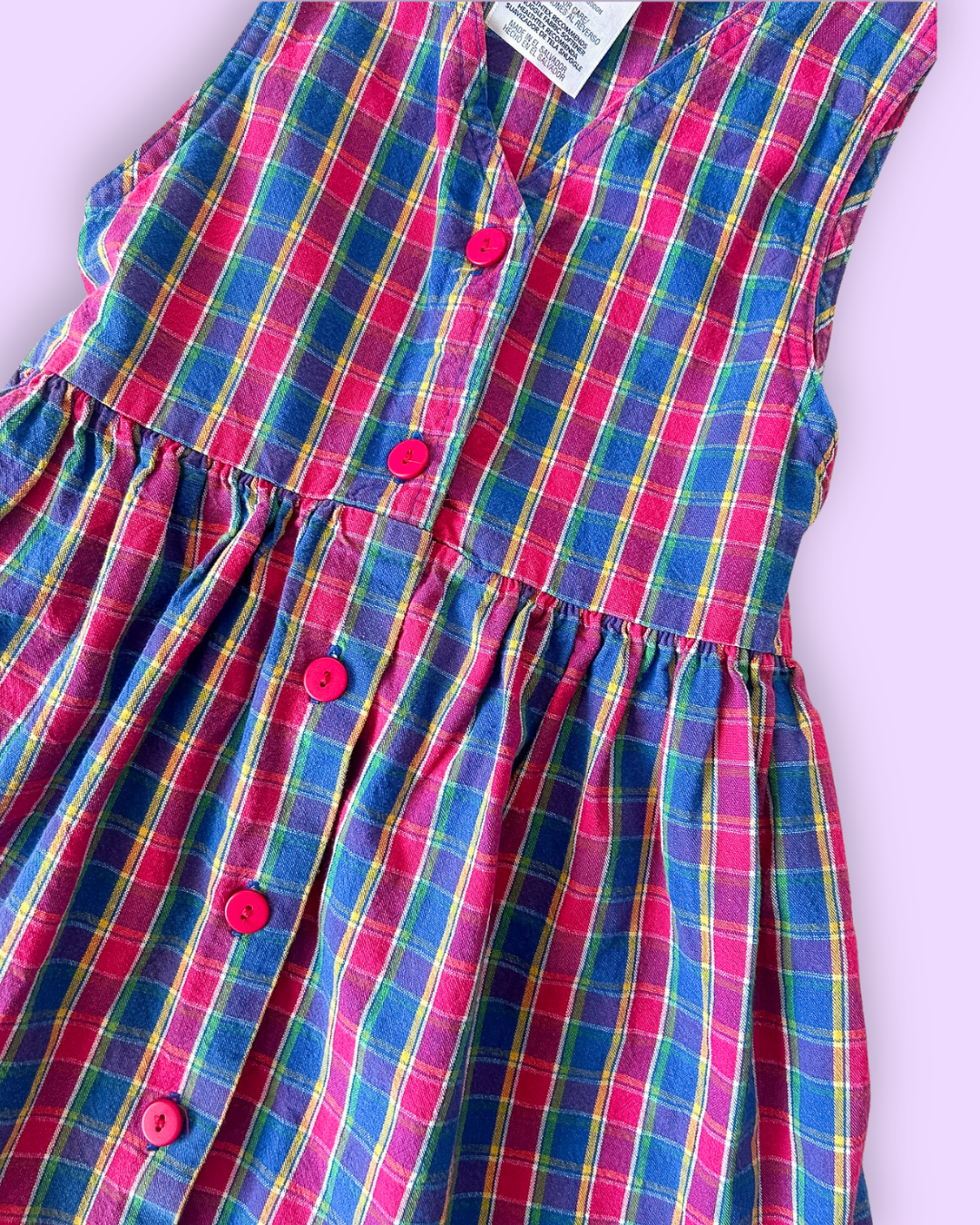 Vintage Healthtex Check Dress, approx 5-6 years