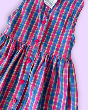 Vintage Healthtex Check Dress, approx 5-6 years